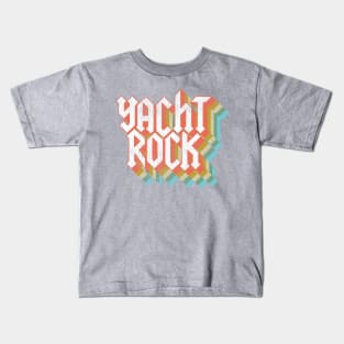 Vintage Fade Yacht Rock Party Boat Drinking print Kids T-Shirt